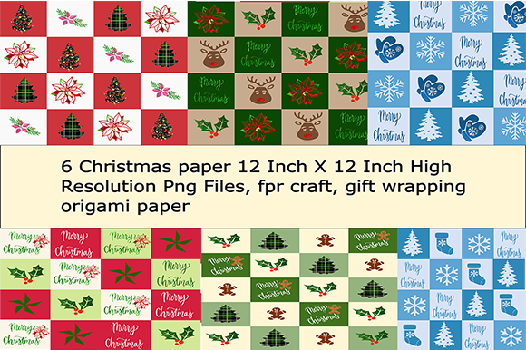 6 Christmas Paper Patterns for Branding and Marketing