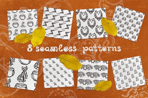 8 Patterns with Halloween Elements: A Graphic Design Review