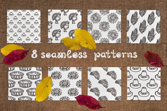 8 Thanksgiving Patterns - A Versatile Graphic Design Asset