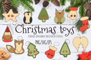 Christmas Toys Hand Drawn Decorative Set for Branding and Marketing
