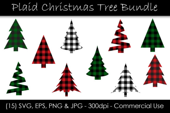 Christmas Tree Buffalo Check Bundle: A Festive Graphic Asset for Editors and Bloggers