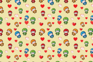 Design Patterns with Colorful Cute Doll for Local Branding