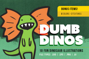 Dumb Dinosaur Illustrations 10 Pack for Graphics and Digital Products