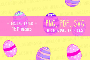 Easter Eggs Set Digital Paper Scrapbook Graphics