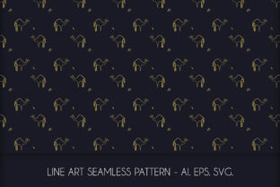 Line Art Camel Seamless Pattern for Graphics and Patterns