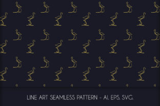 Line Art Crane Bird Seamless Pattern for Blog and Web Design