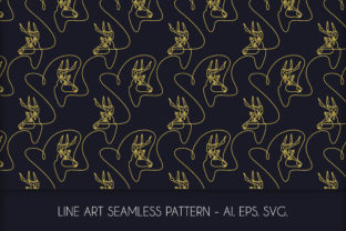 Line Art Deer Seamless Pattern for Graphic Design Projects