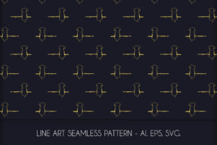Line Art Dog Lonely Seamless Pattern for Crafting and Design