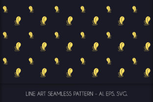 Line Art Leaf Seamless Pattern for Graphics and Patterns