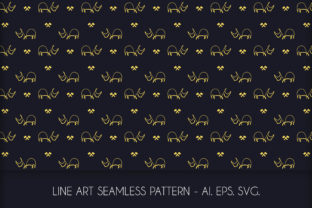 Line Art Rhino Seamless Pattern for Graphics and Patterns