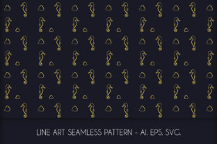 Line Art Seahorse Seamless Pattern for Branding and Graphics