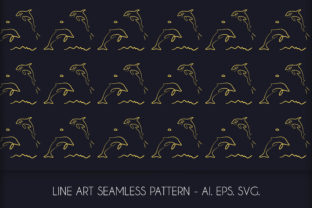 Line Art Seamless Dolphin Pattern for Crafting and Graphics