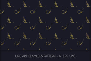 Line Art Seamless Pattern for Graphic Design Projects