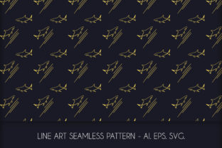 Line Art Shark Seamless Pattern for Local Business Branding