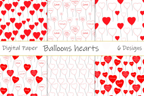 Patterns Balloons Valentine's Day Vector Graphics