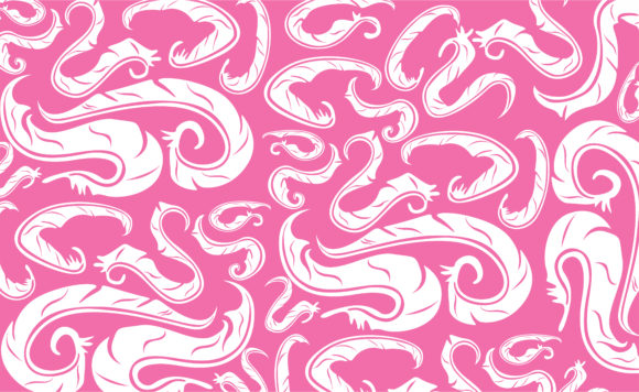 Pink Swirl Feather Ornament Graphics for Creative Projects