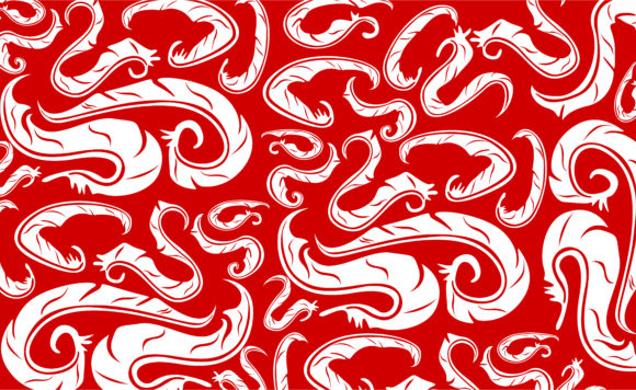 Red Swirl Feather Ornament Graphics for Handmade Creations