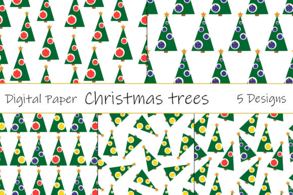 Seamless Patterns Christmas Trees Vector for Branding and Packaging