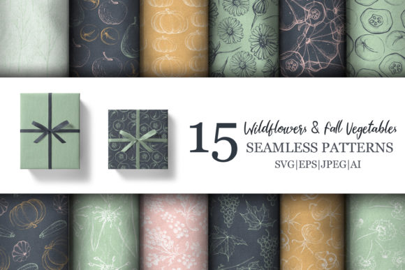 Wildflower Fall Vegetable Patterns for Modern Web Design